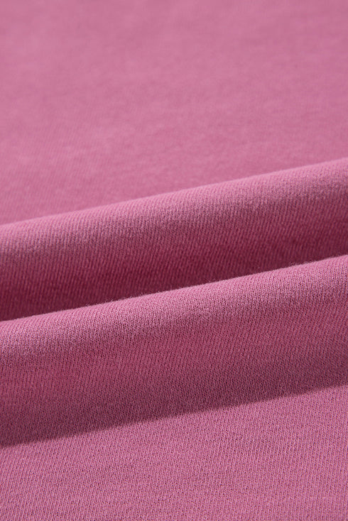 Solid O Neck High Low Hem Pullover Sweatshirt