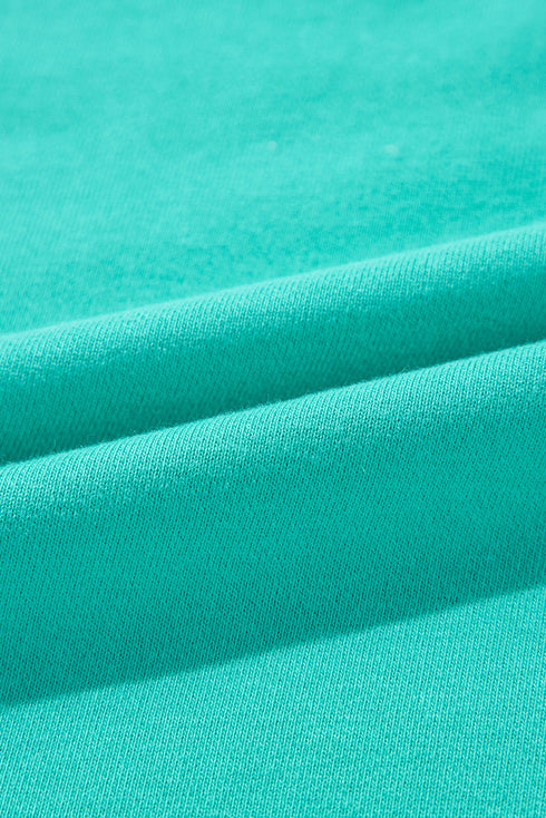 Solid O Neck High Low Hem Pullover Sweatshirt