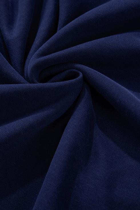 Solid O Neck High Low Hem Pullover Sweatshirt