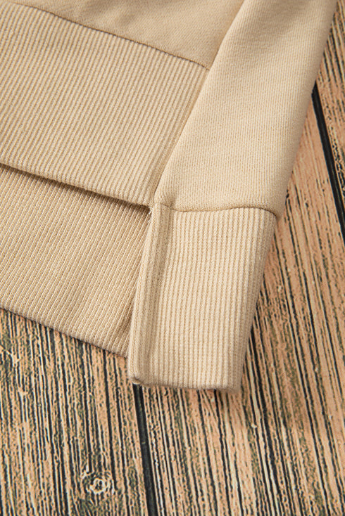 Solid O Neck High Low Hem Pullover Sweatshirt