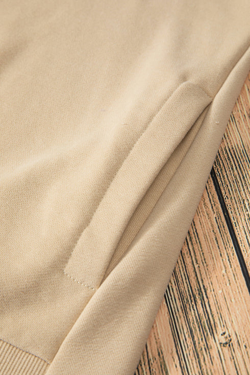 Solid O Neck High Low Hem Pullover Sweatshirt