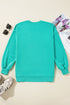 Solid O Neck High Low Hem Pullover Sweatshirt