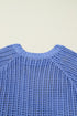 Solid Open Knit Bow Tie Detail Short Sleeve Sweater