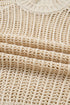 Solid Open Knit Bow Tie Detail Short Sleeve Sweater
