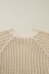 Solid Open Knit Bow Tie Detail Short Sleeve Sweater