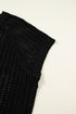 Solid Open Knit Bow Tie Detail Short Sleeve Sweater