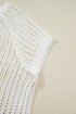 Solid Open Knit Bow Tie Detail Short Sleeve Sweater