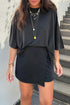 Solid Oversize Tee Tie Wrap Mini Skort Two Piece Set