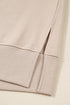 Solid Oversized Slit Sweatshirt Ribbed Leggings Pant Sets