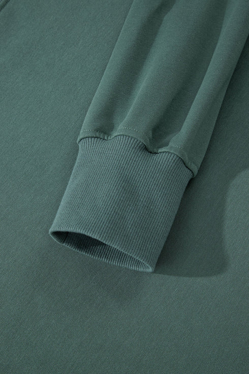 Solid Oversized Slit Sweatshirt Ribbed Leggings Pant Sets