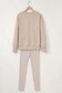 Solid Oversized Slit Sweatshirt Ribbed Leggings Pant Sets