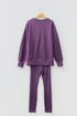 Solid Oversized Slit Sweatshirt Ribbed Leggings Pant Sets