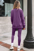 Solid Oversized Slit Sweatshirt Ribbed Leggings Pant Sets