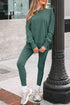 Solid Oversized Slit Sweatshirt Ribbed Leggings Pant Sets