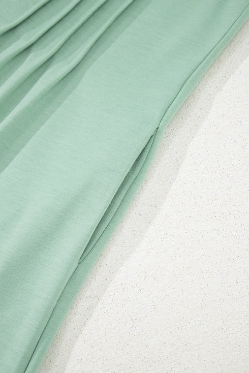 Solid Pintuck Tie V Neck Sleeveless Loose Romper