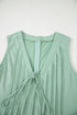 Solid Pintuck Tie V Neck Sleeveless Loose Romper