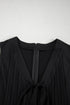 Solid Pintuck Tie V Neck Sleeveless Loose Romper
