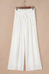 Solid Pleated Drop Waist Wide Leg Pants