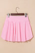 Solid Pocketed Crossover High Waist Swim Skort