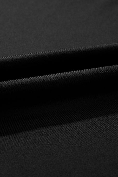 Solid Pocketed Crossover High Waist Swim Skort