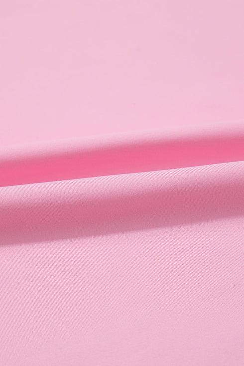 Solid Pocketed Crossover High Waist Swim Skort