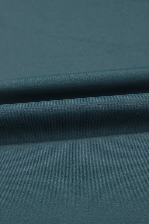 Solid Pocketed Crossover High Waist Swim Skort