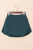 Solid Pocketed Crossover High Waist Swim Skort