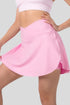 Solid Pocketed Crossover High Waist Swim Skort