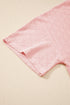 Solid Pointelle Rhombus Knit V Neck Loose Top