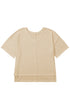Solid Pointelle Rhombus Knit V Neck Loose Top