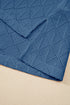 Solid Pointelle Rhombus Knit V Neck Loose Top