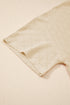 Solid Pointelle Rhombus Knit V Neck Loose Top