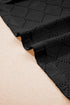 Solid Pointelle Rhombus Knit V Neck Loose Top