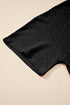 Solid Pointelle Rhombus Knit V Neck Loose Top
