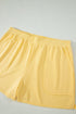 Solid Polo Collar Tee Elastic Waist Shorts Loungewear Set