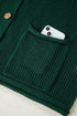 Solid Print Decorative Button Short Sweater Cardigan