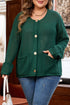 Solid Print Decorative Button Short Sweater Cardigan