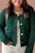 Solid Print Decorative Button Short Sweater Cardigan