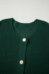 Solid Print Decorative Button Short Sweater Cardigan