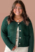 Solid Print Decorative Button Short Sweater Cardigan
