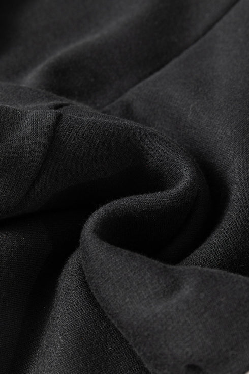 Solid Print Drawstring Waist Fleece Lined Thermal Leggings