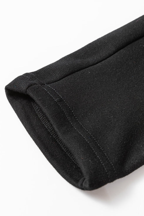 Solid Print Drawstring Waist Fleece Lined Thermal Leggings