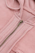 Solid Print Flap Pocket Drawstring Hooded Zip Up Jacket