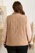 Solid Quilted Corduroy Snap Button Vest Outerwear