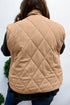 Solid Quilted Corduroy Snap Button Vest Outerwear