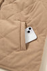 Solid Quilted Corduroy Snap Button Vest Outerwear