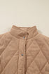 Solid Quilted Corduroy Snap Button Vest Outerwear