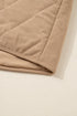 Solid Quilted Corduroy Snap Button Vest Outerwear