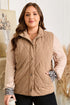 Solid Quilted Corduroy Snap Button Vest Outerwear