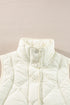 Solid Quilted High Neck Button Up Pocket Vest